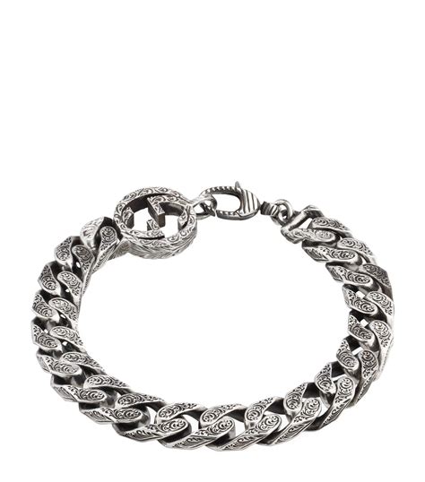 gucci sterling silver chain|Gucci Sterling Silver Interlocking Chain Bracelet .